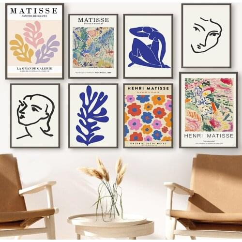 Matisse Abstract Woman Body Leaves Flower Wall Art Canvas Painting Nordic Posters And Prints Wall Pictures For Living Room Decor