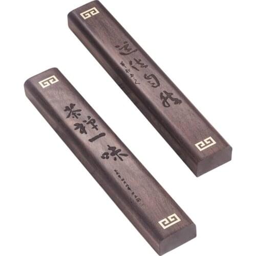 Chinese Brush Calligraphy Special Paperweights 2pcs Customize Paperweight Classical Solid Wood Paperweight Stationery Supply