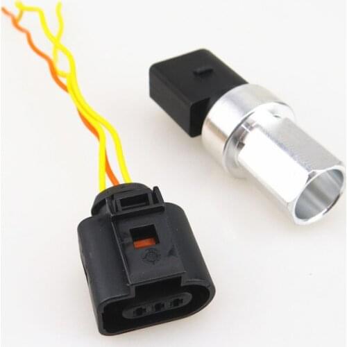 AZQFZ Air Conditioning Pressure Sensor Cable Plug Kit For VW Bora Golf Passat TT Q7 A3 S3 Seat Leon Ibiza 1J0959126 3B0973703G
