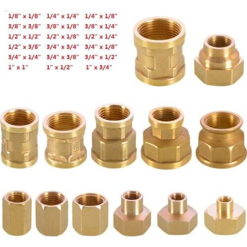 Brass 1/8" 1/4" 3/8" 1/2" 3/4" 1" Female Thread Joiner Pipe Connector Fitting Adapter