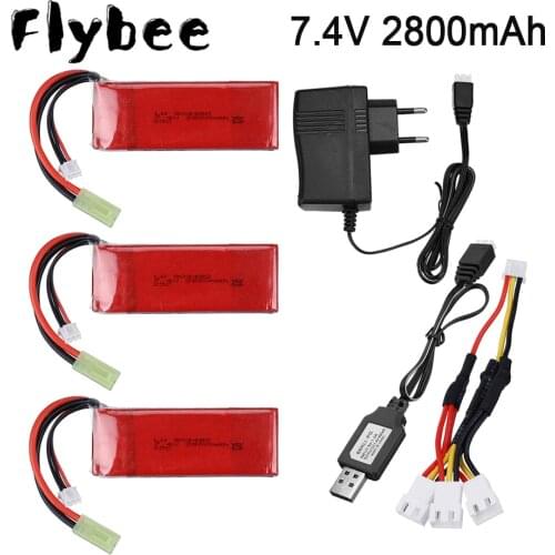 7.4V 2800mAh Lipo Battery Tamiya Plug for Feilun FT009 RC toys Boat Parts Huangqi 959 948 RC car 7.4V 2S battery Accessories