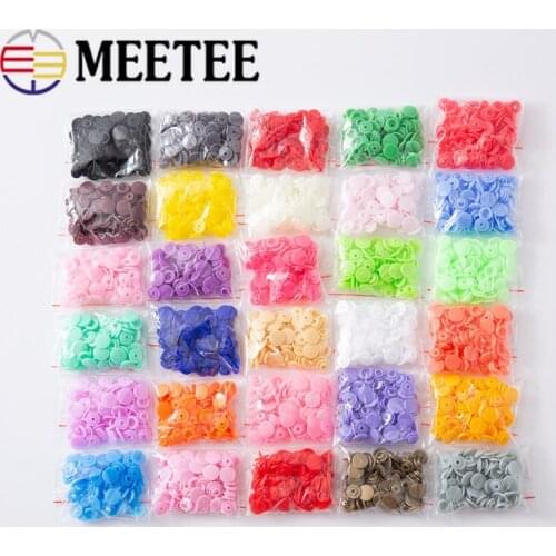 Meetee 100/200/1000sets Resin Snap Button 12mm Plastic Colorful Concealed Button for Childrens Clothing Quilt Cover Accessories