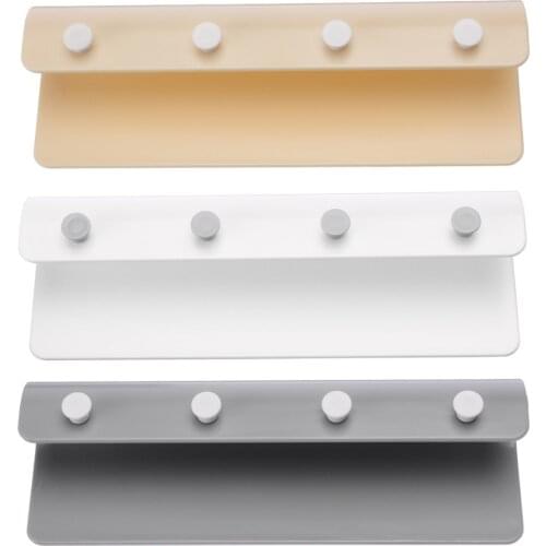 Wall Hook Key Towel Hanger Holder Storage Wall Hook Rack DIY Organizer 4 Hooks Storage Shelf Plastic Hanging Hooks