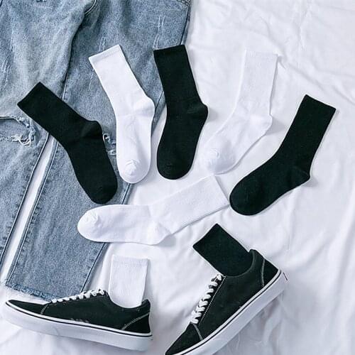 Men Womens Socks New Korean Harajuku Vintage Streetwear Long Short Socks Solid Colour Unisex Casual Hip Hop Socks