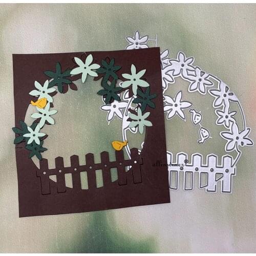 New Flower fence circle frame Metal Cutting Dies for DIY Scrapbooking Album Paper Cards Decorative Crafts Embossing Die Cuts
