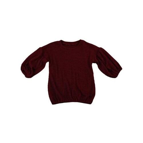 Toddler Kids Baby Girls Swearshirt Wine Red Long Sleeve Autumn Winter Girl Children Tops Outfits Sweater Solid