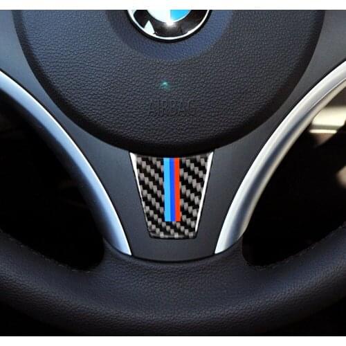 Carbon Fiber Interior Decoration Interior Steering Wheel Cover Trim for BMW 3 Series E90 2005-2012 Car Stickers Car Accessories