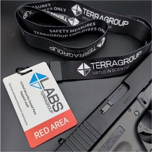 Escape From Tarkov Card TerraGroup Labs Cosplay Strap Gray Mobile Phone Lanyard with Metal Buckle Key Card Accessories