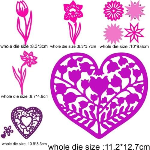 Rose Flower Lace Love Metal Cutting Dies Stencils For DIY Scrapbooking Decor Embossing Handcraft Die Cutting Template 2020 New