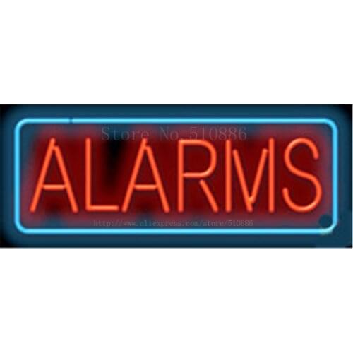 Alarms Real Glass Tube Car Garage neon sign Beer Pub Custom Home Decorative Light signs Shop Store Business Signboard 17"x14"