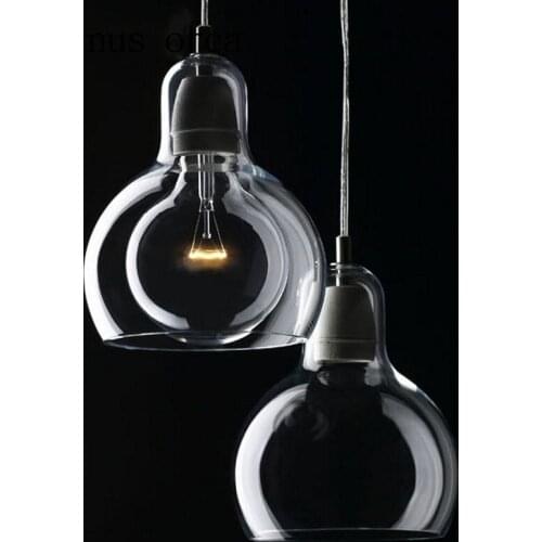 Modern minimalist glass Edison bulb chandelier restaurant living room bar personalized originality single head Chandelier