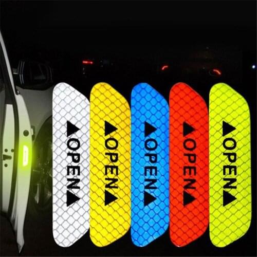 OPEN Reflective Tape Auto Exterior Sticker 4Pcs/set for Toyota Prius Levin Crown Avensis Previa FJ Cruiser Venza Sienna