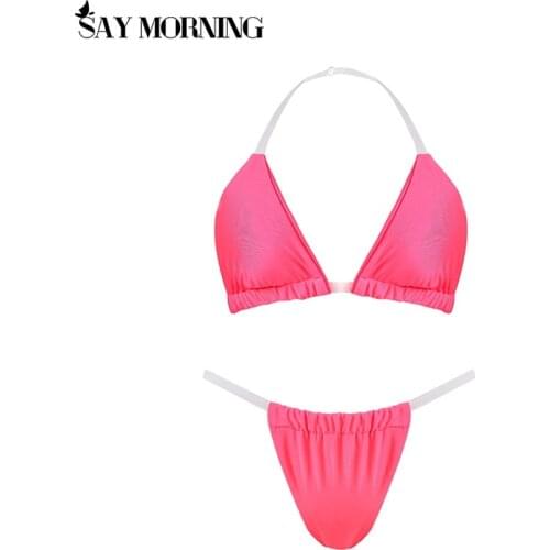 SAY MORNING Micro Bikini Women Swimwear 2021 New Sexy Thong Bikini Transparent Strapes Women Swimwear Bathing Suit Hot Swimsuit