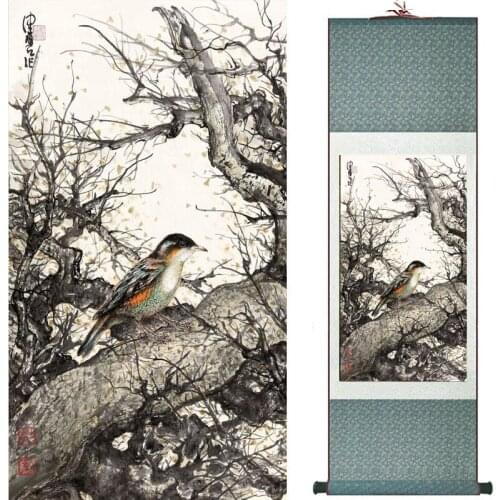 Birds and flower Art Painting Home Office Decoration Chinese scroll painting birds painting 19081728