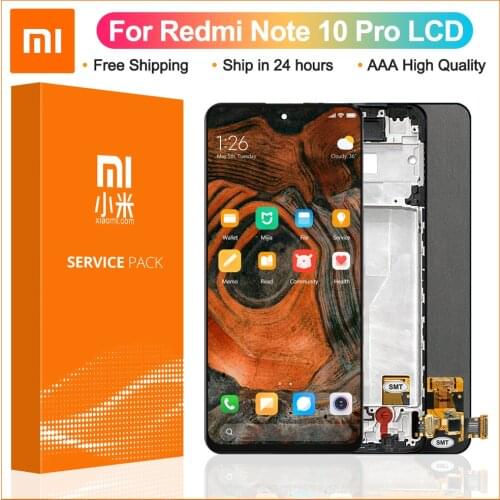 Original 6.67 inch Black For Xiaomi Redmi Note 10 Pro 4G LCD Display Touch Screen Digitizer For Redmi Note 10 Pro Max Display