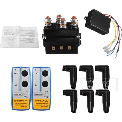 1 Set 12V 500Amp Car HD Electric Capstan Contactor Winch Control Solenoid Twin Wireless Remote Recovery 4x4 Remote Controls