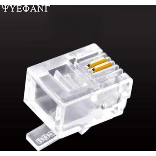 20Pcs Crystal Head RJ11 6P2C Modular Plug Gold Plated Brand New Network Connectors For Phone Cables Connectors