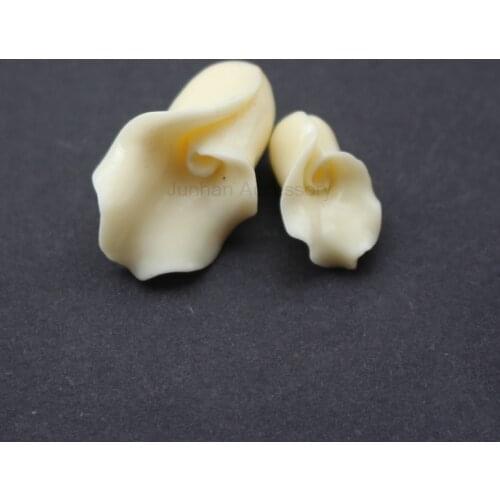 20 pieces/lot) Carved Calla Beads Artificial Coral beads 7mm*14mm 9.5mm*22mm Beige color for Jewelry making