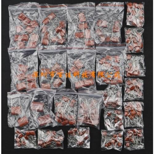 204pcs 24 specifications 400V(0.01uf - 4.7uf)CBB metal film capacitor kit