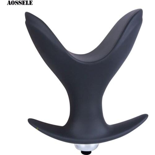 Multispeed Silicone Anal Vibrator Anal Dilator Butt Plug Prostata Massage Vibrating V Port Anal Plug Sex Toys For Men Woman Gay