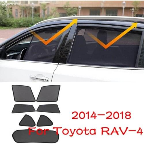 Car Sunshade Magnet Sun Protection Back Front Rear Window Sun Shade Visor Protector For Toyota RAV4 RAV-4 2018 2017 2014-2016