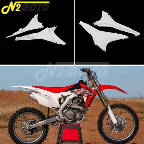 White Motorcycle Rear Side Panel Air Box Cover Motocross Frame Fairing Air Box Guard Case Protector for Honda CRF250R CRF450R