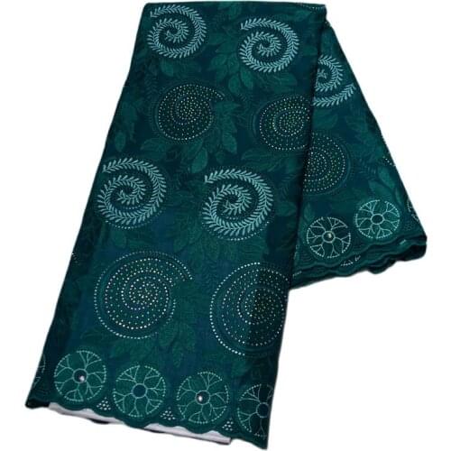 Free Shipping 2021 new design Green High quality wedding lace African Fabric 5 Yards 100% Cotton Swiss Voile Lace-P893701