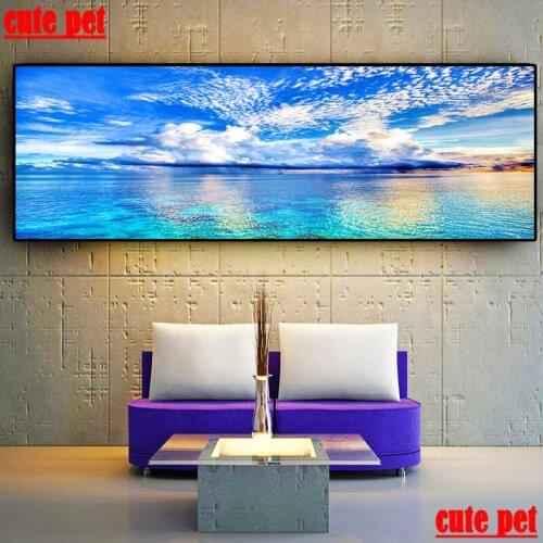 Large DIY Diamond Painting Natural Sunset Could Lake Landscape Diamond Embroidery Cross Stitch Full Rhinestone Mosaic Home Decor