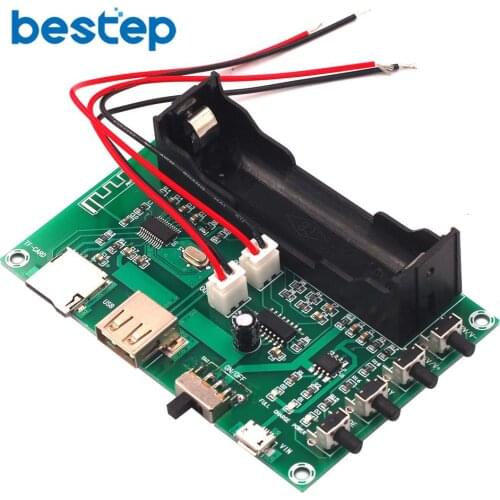 XH-A150 Lithium Battery Bluetooth Digital Power Amplifier Board 5W+5W Mouth Power DIY Small Speaker Rechargeable for Android