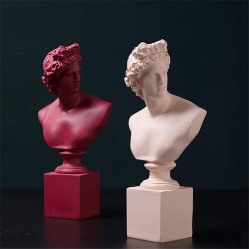 37cm David Portrait Sculpture Ornaments Nordic Style Figures Living Room Model Room Office Exquisite Resin Crafts Art Home Decor