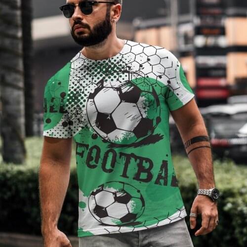Mens T-shirt Street Football Graffiti Printing Style Fashion Retro 3d Printing T-shirt Summer Short Sleeve Top Size 6xl