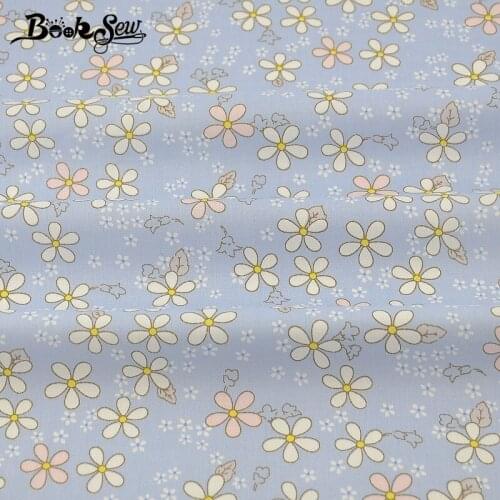 Booksew Cotton Twill Fabric Sewing Cloth Flowers Design Quilting Home Textile DIY Patchwork Bedsheet Baby Pillow Fat Quarter CM