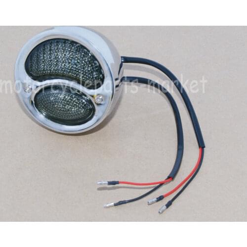 Chrome Motorcycle Smoke 12V LED Old School Vintage Bike Parts Tail Brake Stop Light For Harley Bobber Chopper Rat Hot Custom