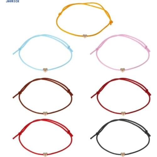 JAVRICK Lucky Kabbalah Heart Charm Weave Red String Love Bracelet Friendship Jewelry