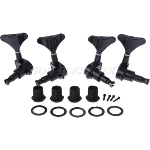New Black Guitar Sealed Tuners Tuning Pegs Machine Heads 2R2L For 4 String Bass Drop Shipping