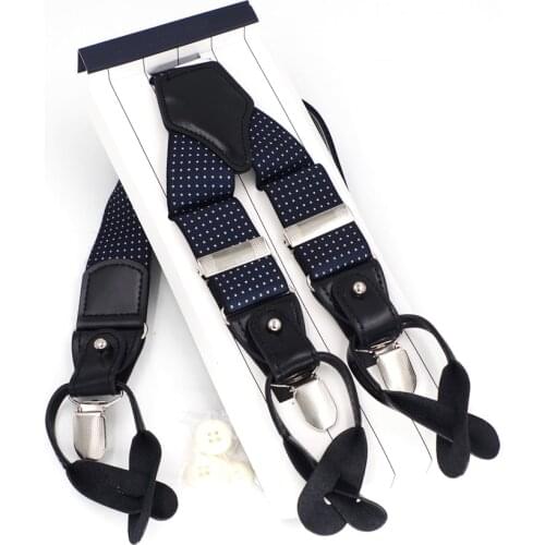 Mans Suspenders Fashion Button Braces 3 Clips Dual Braces Casual Suspensorios Adjustable Belt Strap ligas Tirantes 3.5*120cm