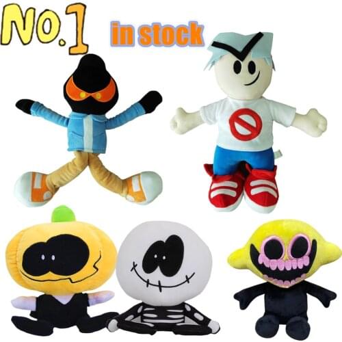 5pcs Friday Night Funkin Plush Toys Set Soft Spooky Month Skid Pump Boyfriend Whitty Lemon Demon Monster Pillow Halloween Gifts
