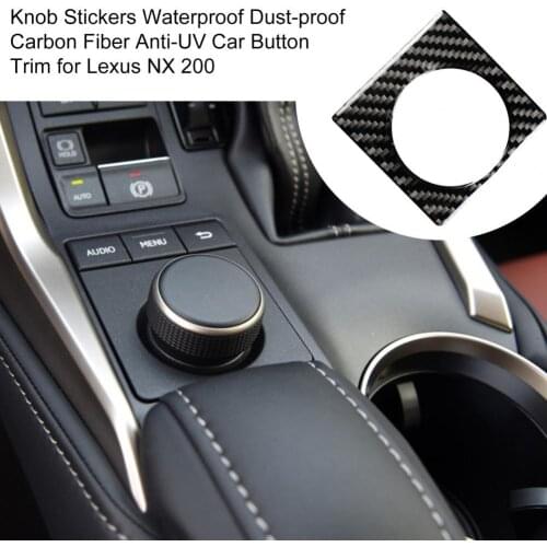 Knob Stickers Waterproof Dust-proof Carbon Fiber Anti-UV Car Button Trim for Lexus NX 200 Automotive Interior Stickers