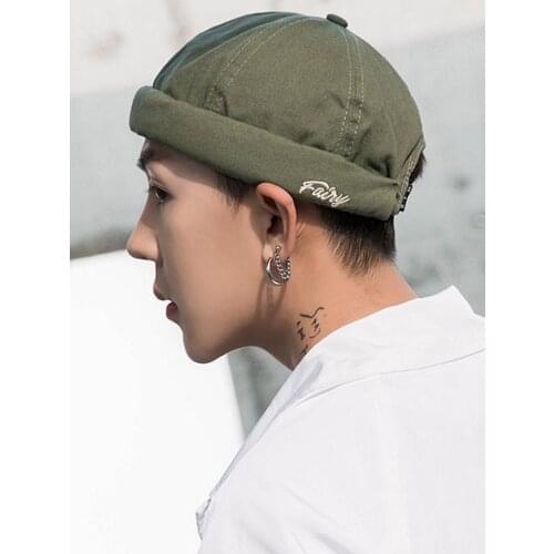 New Poertable Skullcap Men Hip Hop Cap Letters Yuppie Brimless Beanie Hat Sailors Cap Four Seasons Street Casual Headwear