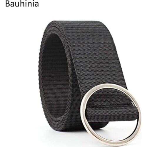 2021 New Canvas Male And Female Student Pin Buckle Belt/Round Buckle Fashion Casual All-match Trend Thin Belt
