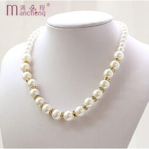 2021 women new type Autumn winter set auger pearl necklace sweater Beaded chain necklace jewelry wholesale