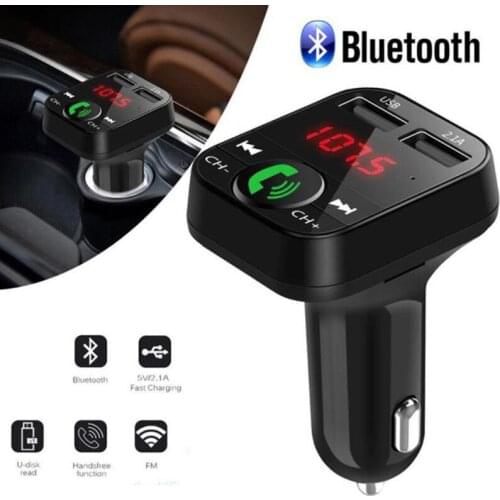 USB Car Charger Adapter FM Transmitter Blootooth 5.0 Handsfree Calling TF Card U Disk MP3 Play Voltage Detection Car Accessories