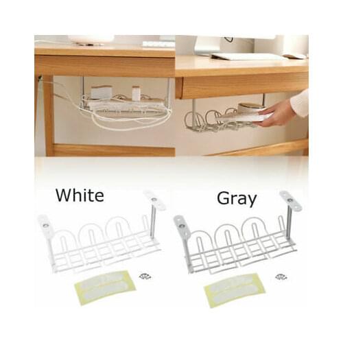 Under Desk Cable Management Tray Wire Cord Power Strip Adapter Organizer Shelf