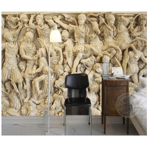 Custom 3d wallpaper 3d Roman sculpture character sculpture European ancient battlefield murals photo 3d wallpaper