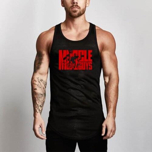 Mesh Brand Workout Fashion Cotton Mens Tank Top Fitness Singlets Sleeveless Vest Stringer Undershirt Gym Tanktops Bodybuilding
