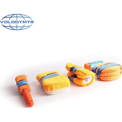 Car Cleaning Tools 9cs Including Microfiber Towel Wheel Cleaner Wash Mitt Tire Brush Wax Sponge for Auto Care Detailing Carwash