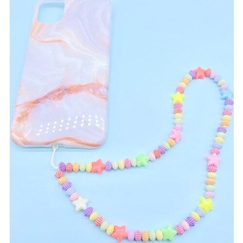 Mobile phone lanyard hanging neck hanging chain Pendant Crystal beads hand made Anti-lost rope for Phone strap