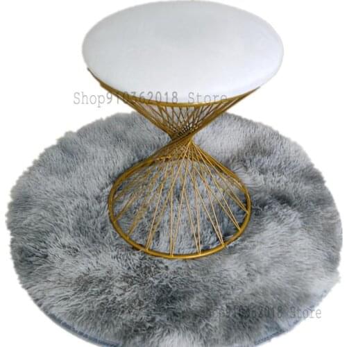 Nordic Dressing Table Stool Simple Household Iron Dressing Stool Net Red Makeup Stool Light Luxury Nail Chair Shop Shoe Stool