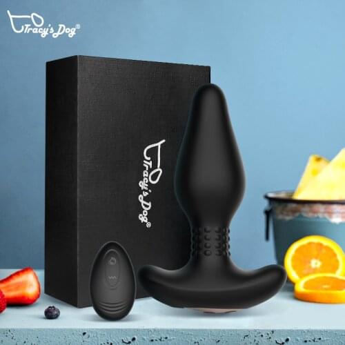Tracys Dog Anal Vibrator With 360° Rotation Vibration Patterns Prostate Massager Stimulator With Remote Control Anal Sex Toys