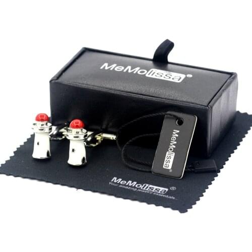 MeMolissa Display Box Retro Lighthouse Design Mens Shirts Cufflink Exquisite Gifts for Friends Men Jewelry Free Tag & Wipe Cloth